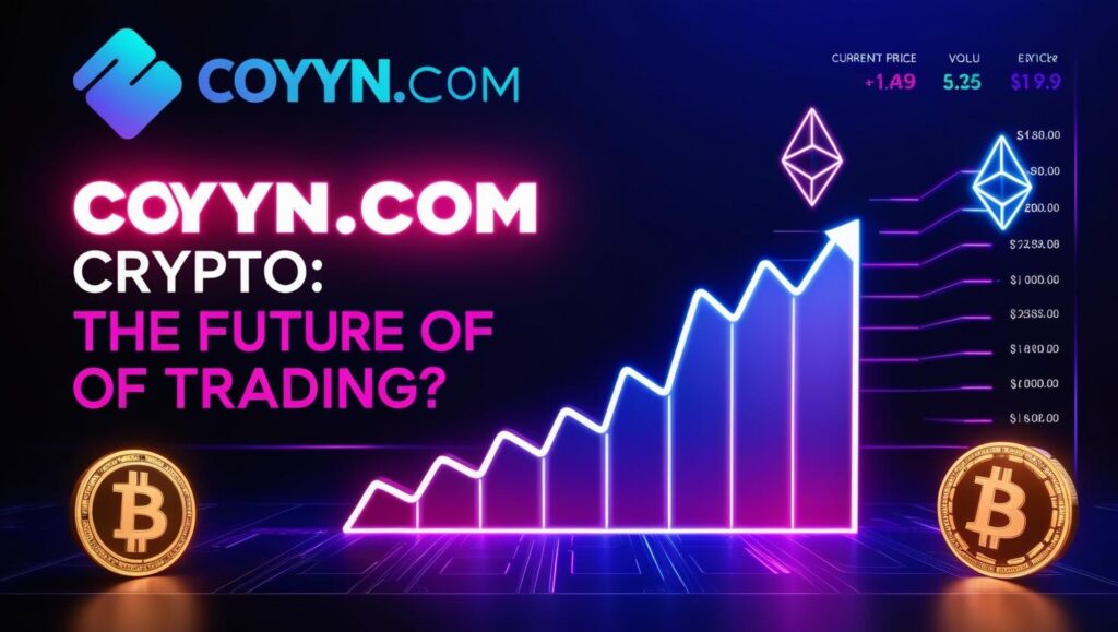 Screenshot of Coyyn.com crypto trading dashboard showcasing user-friendly interface and multiple cryptocurrency options