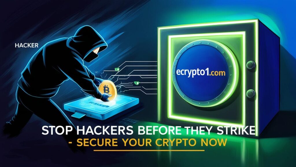 Secure crypto dashboard of ecrypto1.com showing wallet protection and real-time security alerts