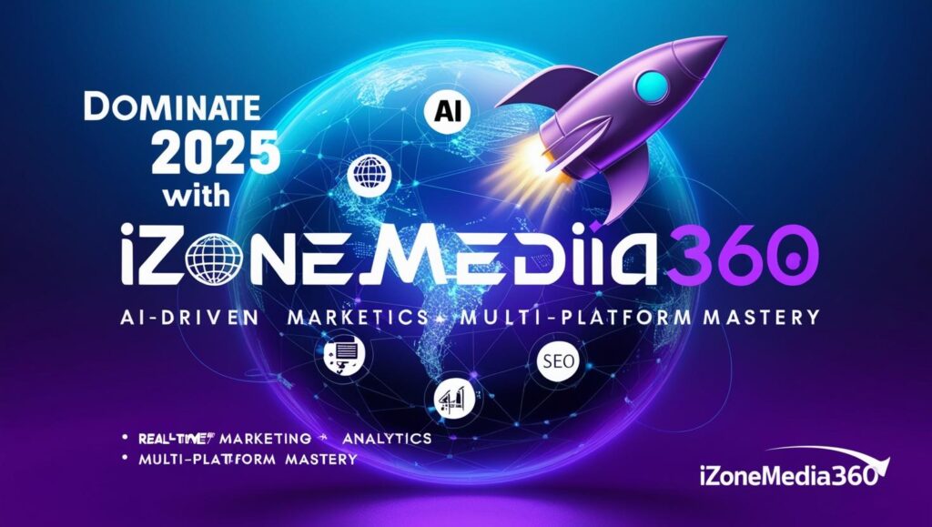 A line graph showing a 300% increase in sales after using izonemedia360.com services, part of a case study.