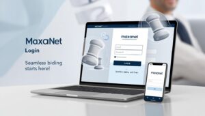 Maxanet auction dashboard showing bidding history and current auctions.