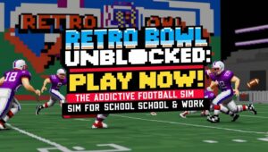 Homepage of Unblocked Games 66 with Retro Bowl listed among top games”