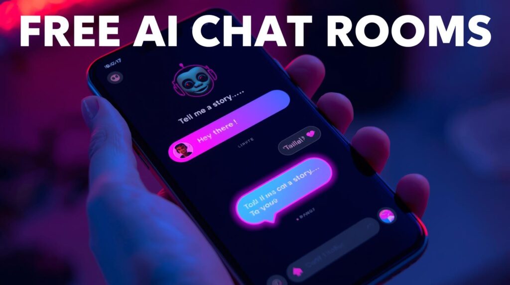 Screenshot of a free AI chat room interface similar to SpicyChat