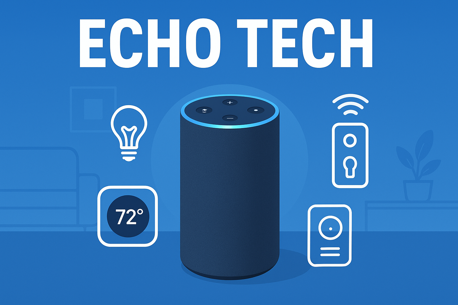 llustration showing Echo Tech ecosystem connecting smart home devices through AI